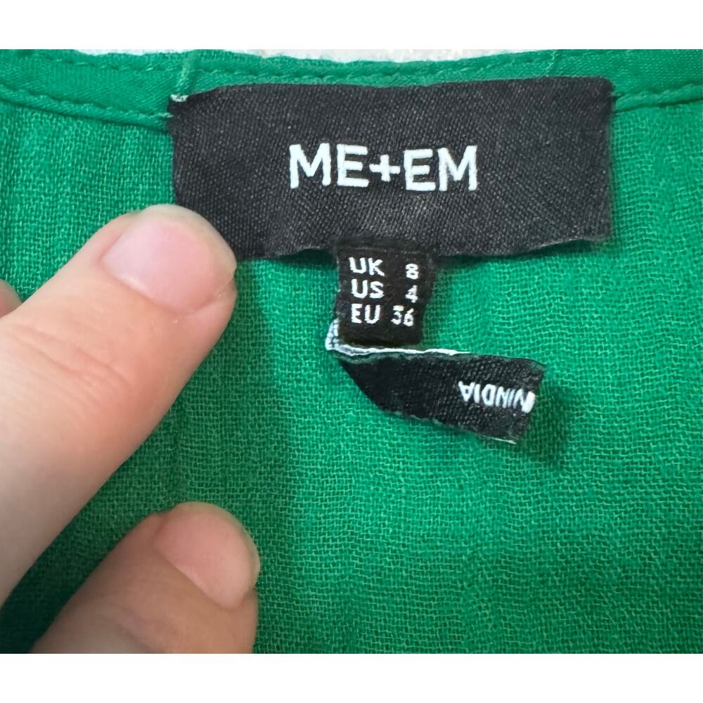 ME+EM Emerald Green Maxi Dress with V-Neck and Cutout Waist - Picture 16 of 16